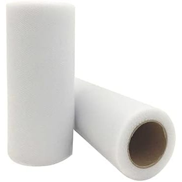 ✨TOATE PRODUSELE✨ - Tul Decorativ, , 15 cm Latime, 22 cm Lungime, din Poliester, Alb