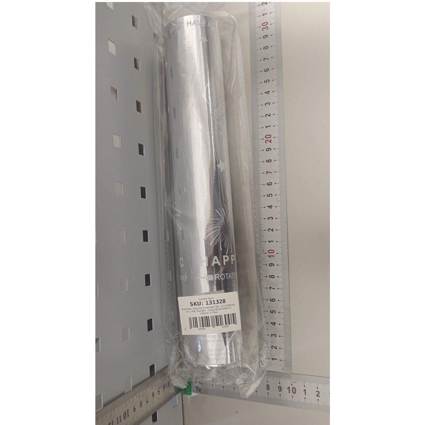 Tun Confetti Petrecere, , Lungime 30 cm, Argintiu [2]