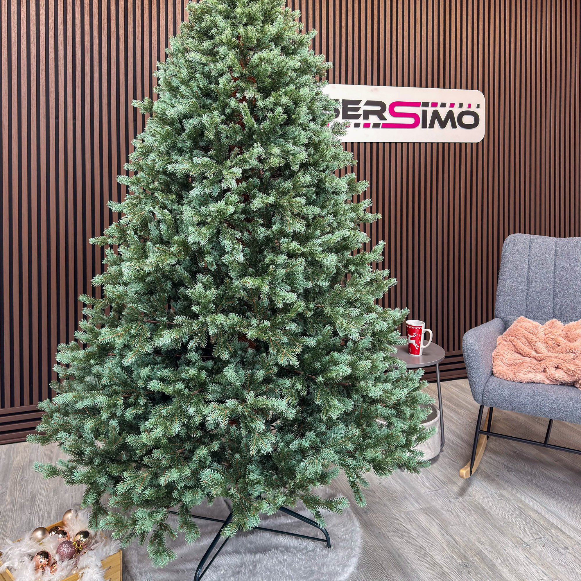 Brad artificial Sersimo, Hollandia, verde cu varfuri argintii, integral 3D, 230 cm [15]