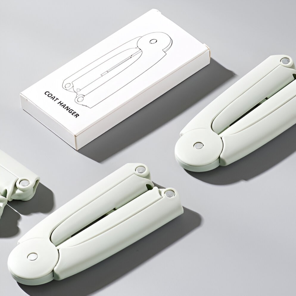 Umeras Pliabil de Calatorie, , Mini Cuier Portabil pentru Haine, Suport de Uscare, 14x7x1.4cm, Verde [5]