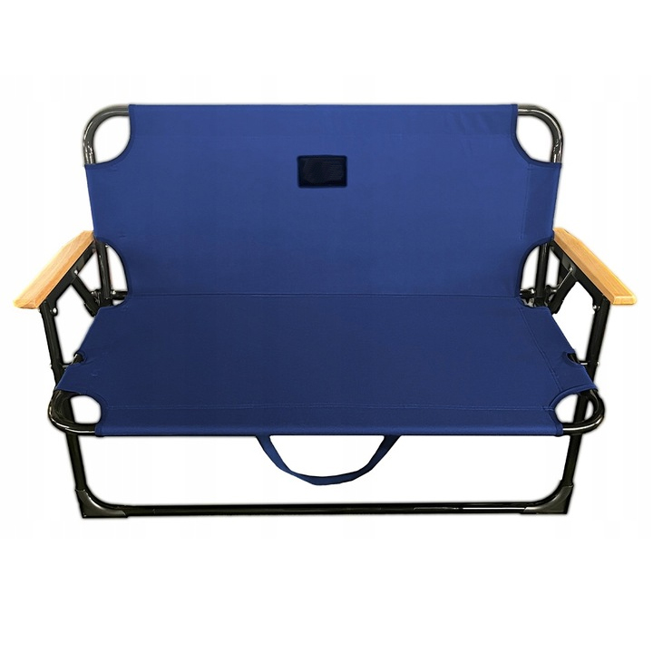 MOBILIER GRADINA - Bancuta pliabila dubla pentru terasa si gradina, structura metalica, 109x64x67 cm, albastru