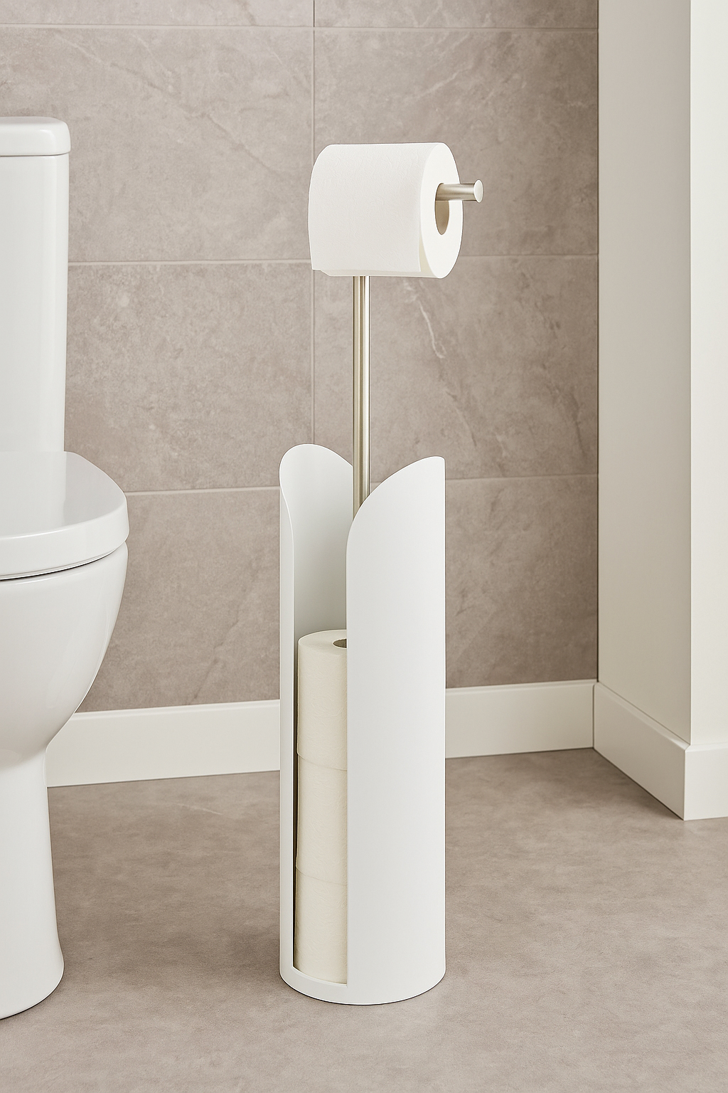 Suport hartie igienica 5Five Colors, otel, 15x60 cm, alb [6]