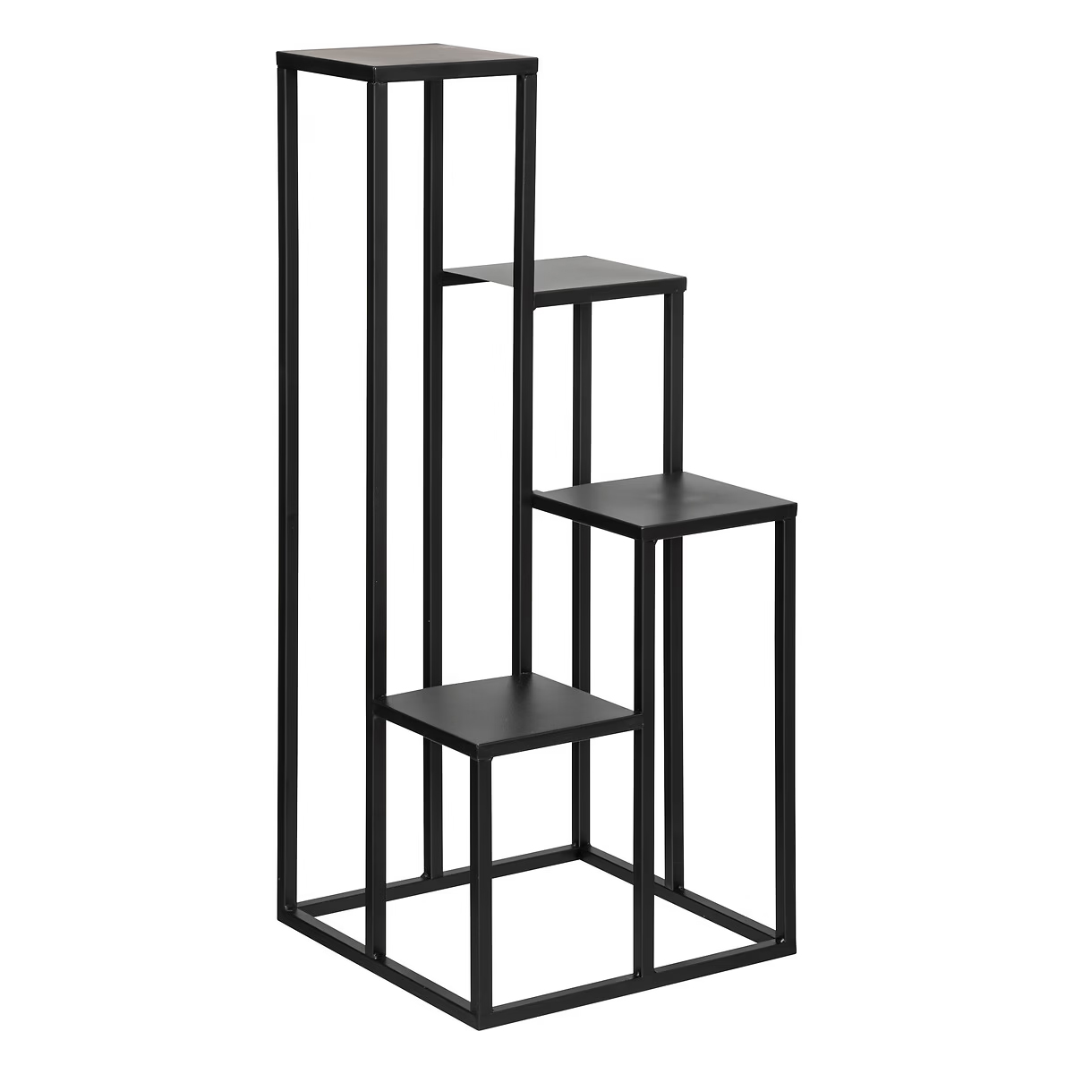 Standuri flori si ghivece - Suport plante Atmosphera cu 4 niveluri, structura metalica, 36x36x87 cm, negru