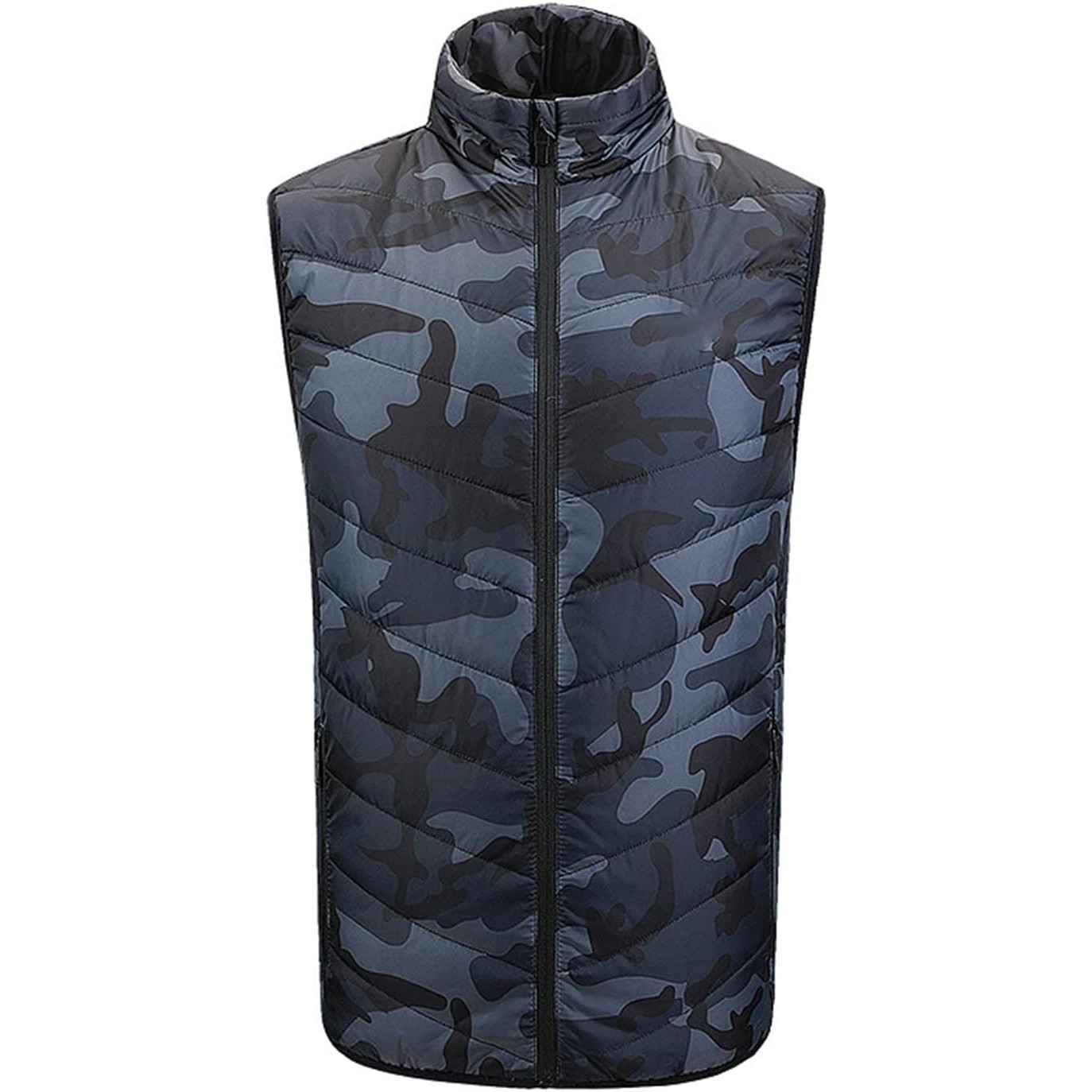 ✨TOATE PRODUSELE✨ - Vesta cu Incalzire, , Unisex, 2 Zone de Incalzire, Umplutura Bumbac, 3 Trepte de Temperatura, Incarcare USB, Albastru, 65 - 75 kg, Marime XXL