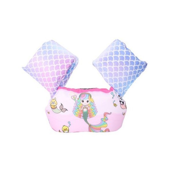 Colace si Piscine - Vesta de salvare pentru copii cu aripioare de inot, , Roz, Model sirena