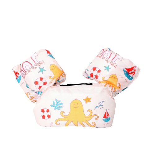 Vesta de salvare pentru copii cu aripioare de inot, , Crem, Model caracatita [2]