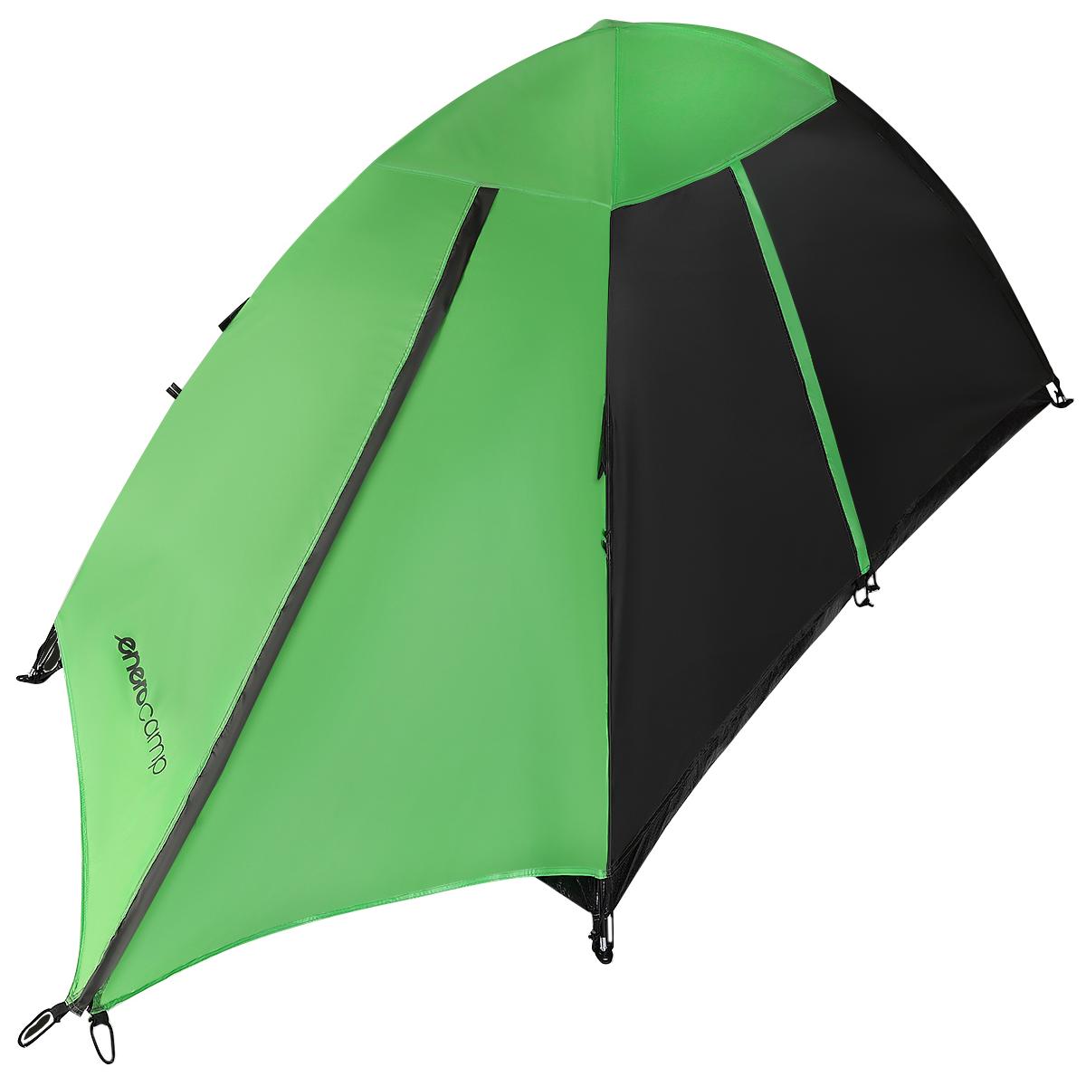 Cort camping 2 persoane, cu plasa anti-insecte, impermeabil 1000 mm, 260x120x100 cm, verde [6]