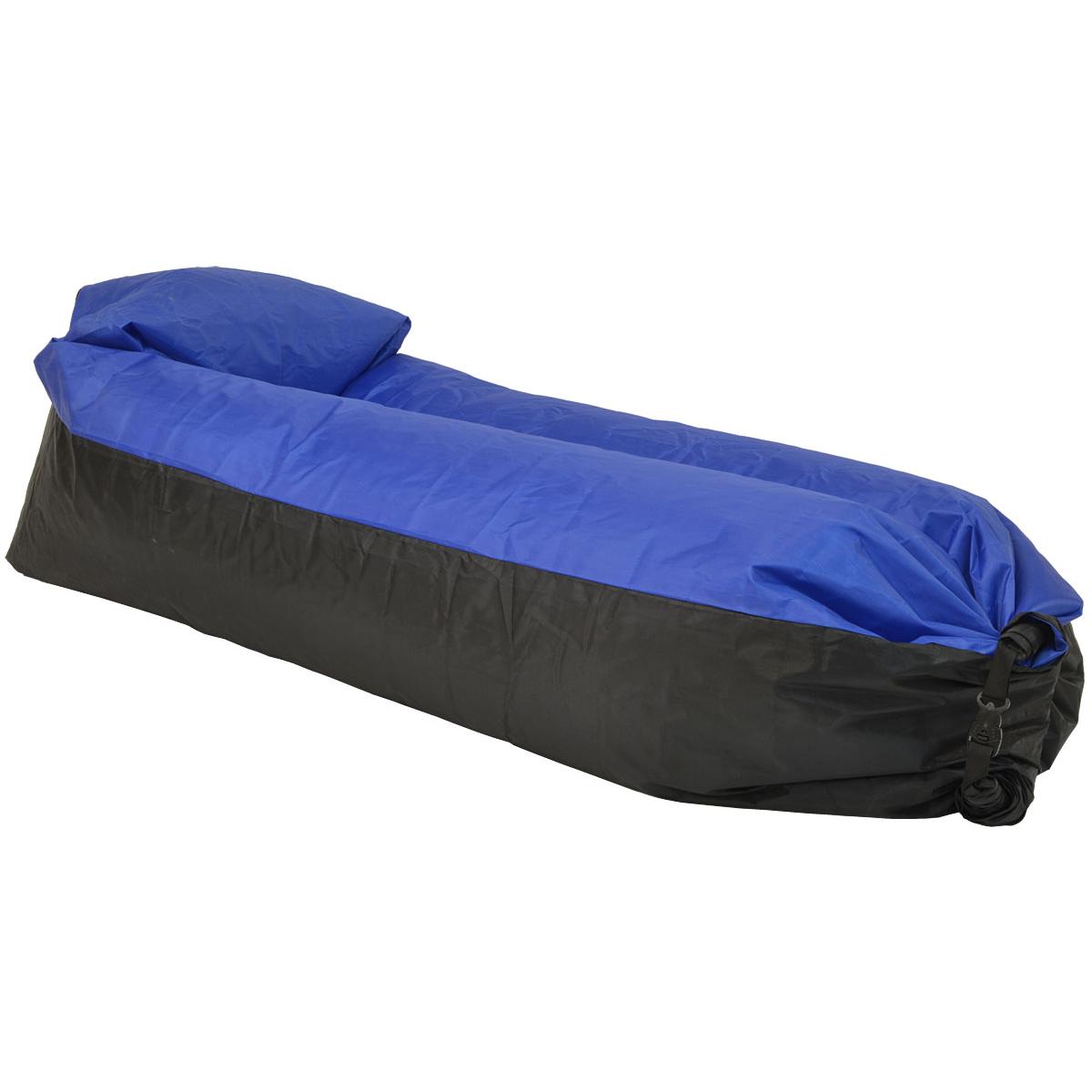 Saltea gonflabila pentru plaja cu pliere rapida, maxim 180kg, 180x70x50 cm, bleumarin si negru [2]