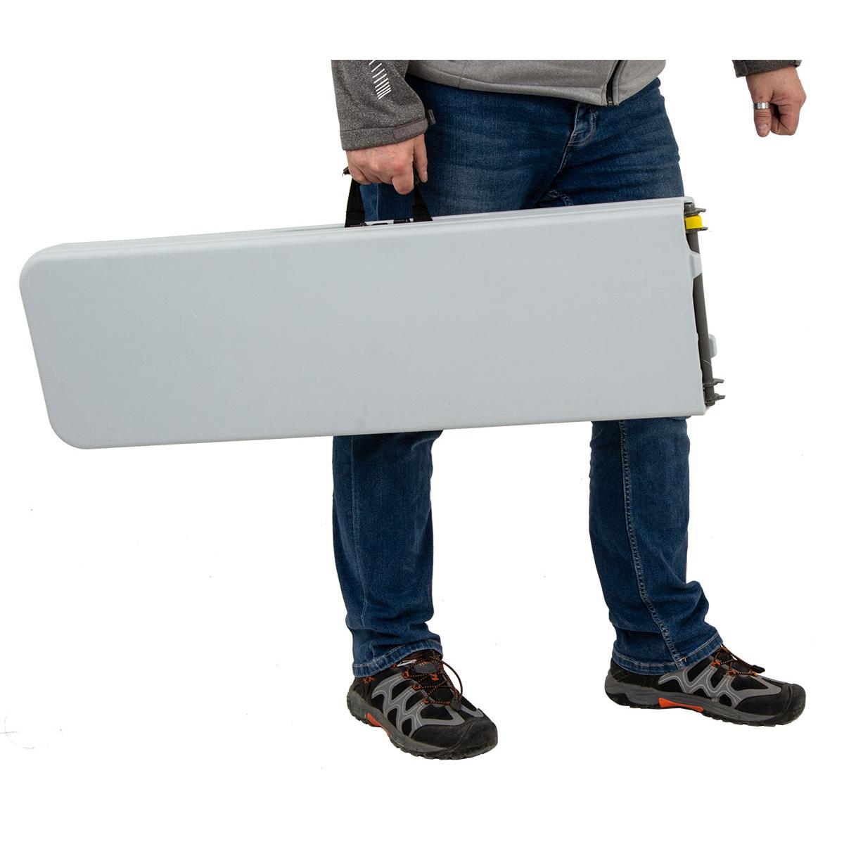 Banca pliabila pentru evenimente si catering, 183x28x43 cm, din HDPE si otel, alb [5]