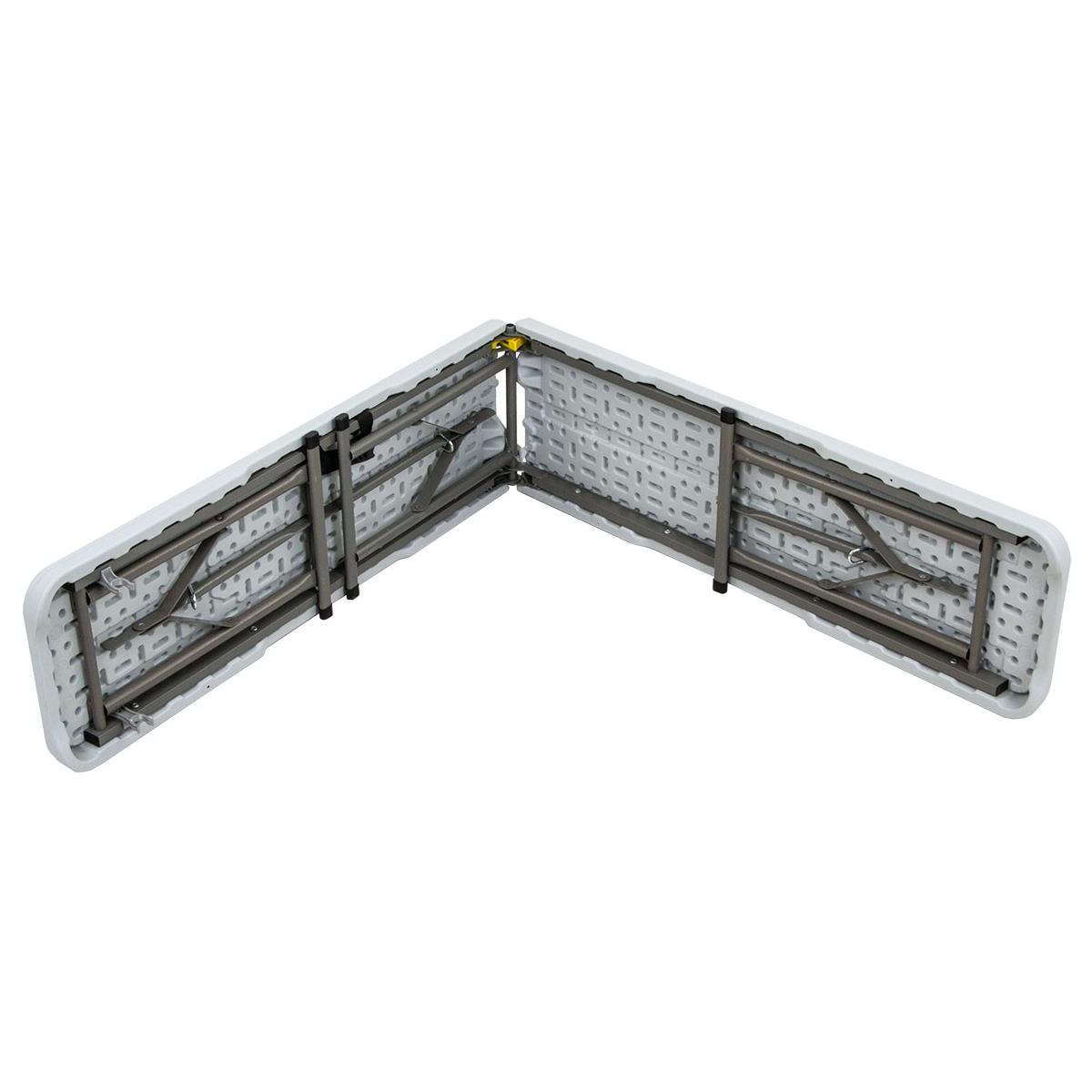 Banca pliabila pentru evenimente si catering, 183x28x43 cm, din HDPE si otel, alb [12]