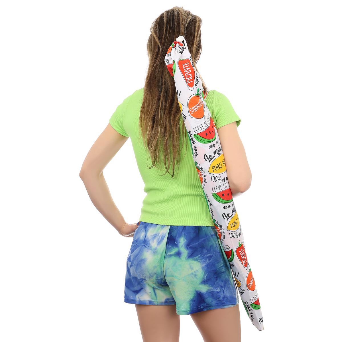 Umbrela plaja 180 cm cu imprimeu fructe, structura otel, reglabila pe inaltime si inclinare, multicolor [3]