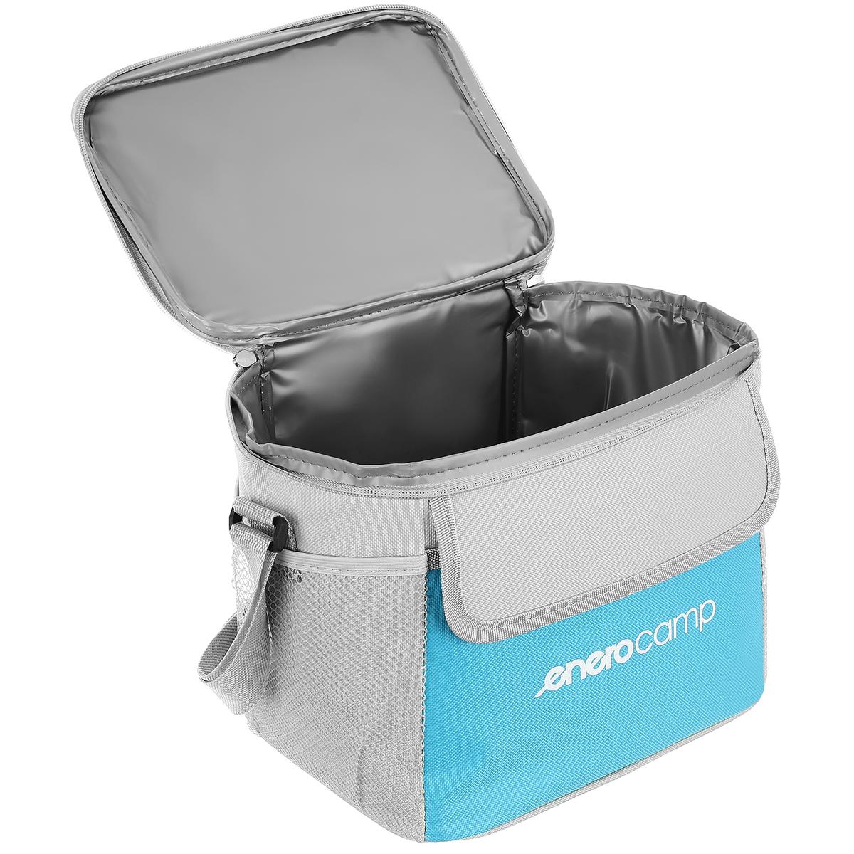 Geanta termica 10L cu buzunare, izolatie aluminiu, 24x19x22 cm, albastru si gri [3]