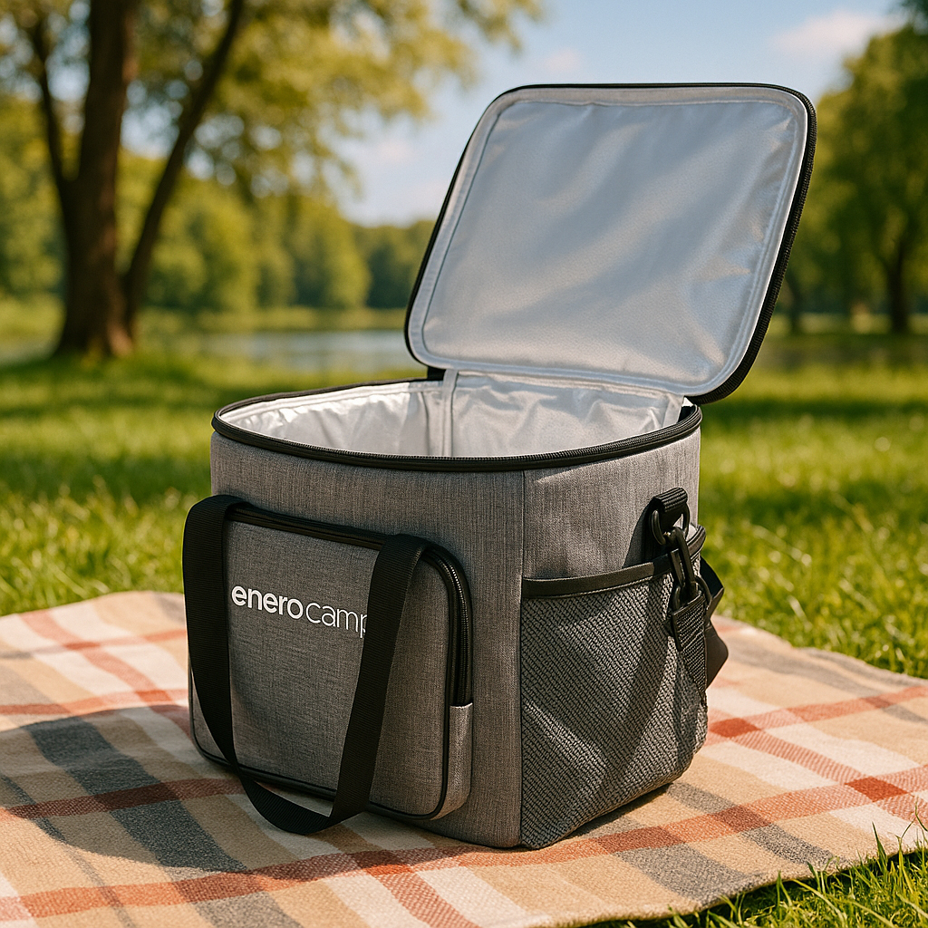 Geanta termoizolanta 18L, cu buzunare exterioare si curea reglabila, 29x23x27 cm, gri [6]