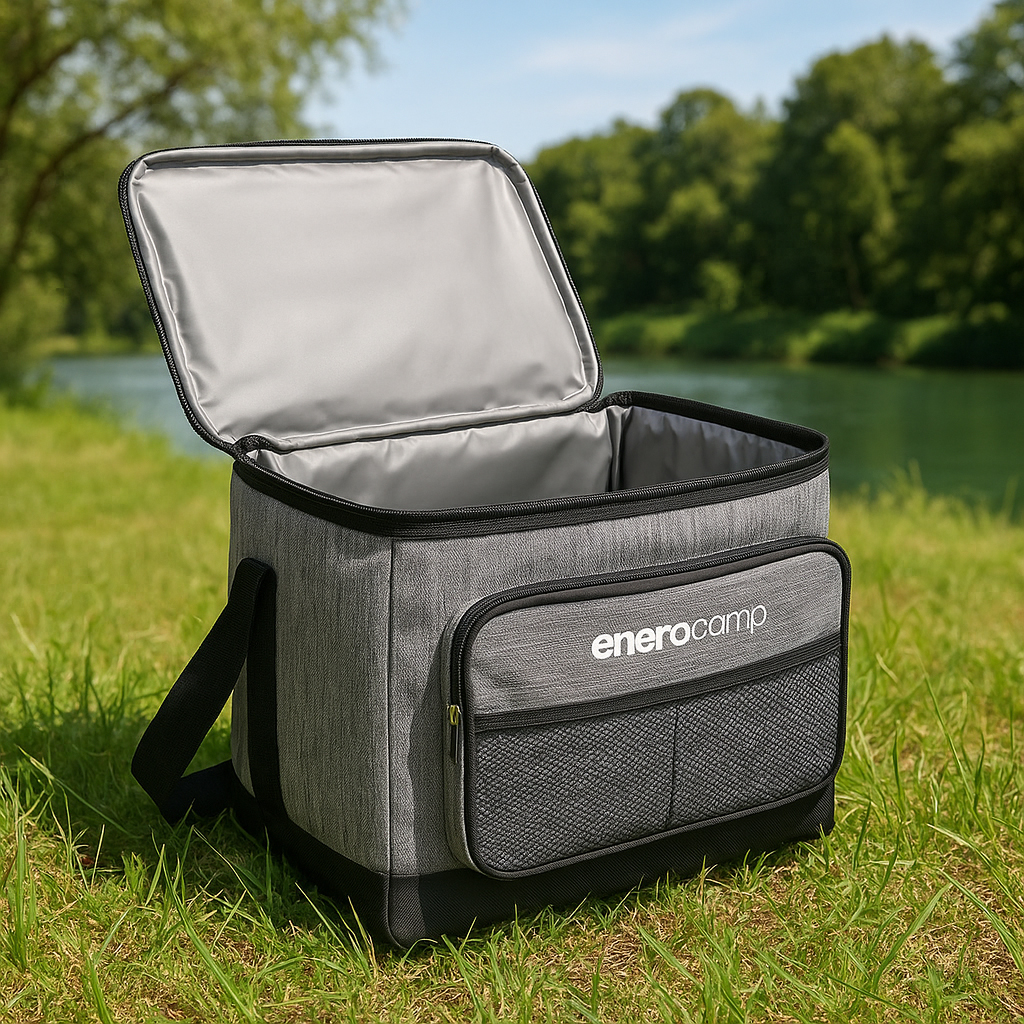 Geanta termica 25L cu buzunare frontale, strat interior PEVA si curea reglabila, 34x24x30 cm, gri [7]