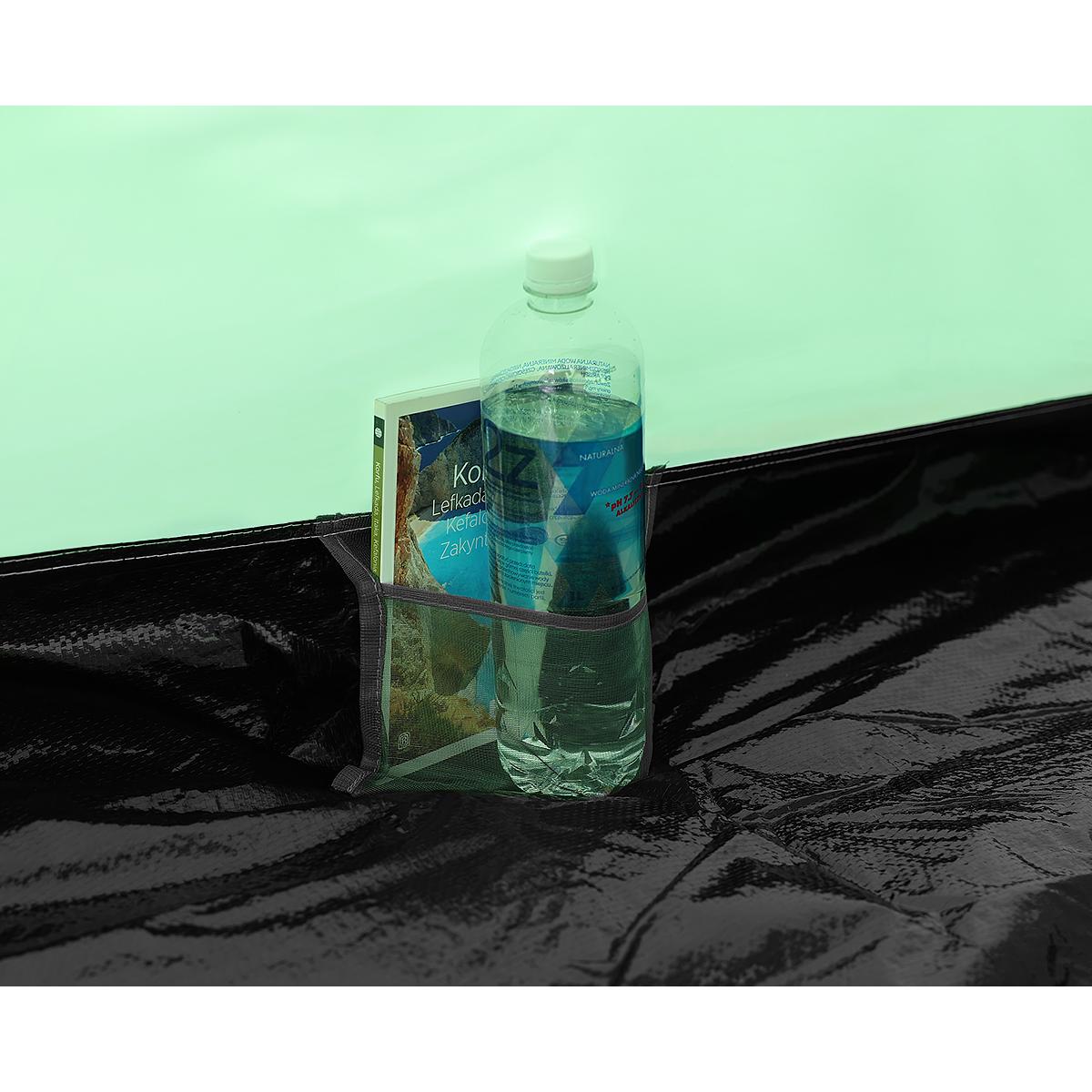 Cort camping 4 persoane cu antreu, protectie UV, impermeabil 3000 mm, 330x250x105 cm, gri [5]