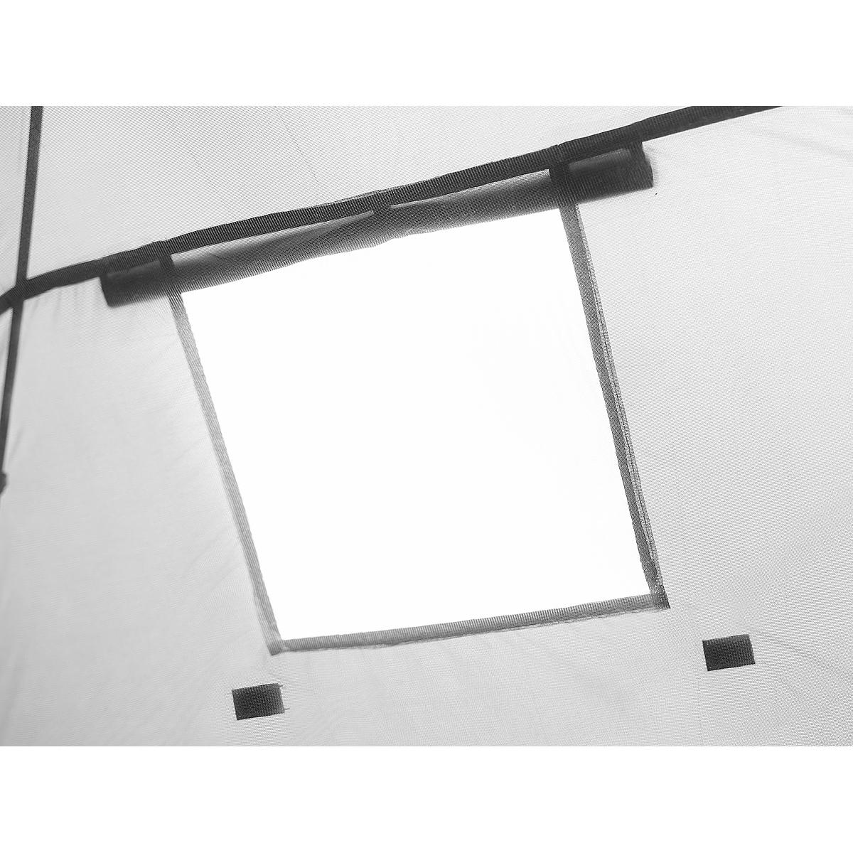 Cort camping 4 persoane cu antreu, protectie UV, impermeabil 3000 mm, 330x250x105 cm, gri [7]