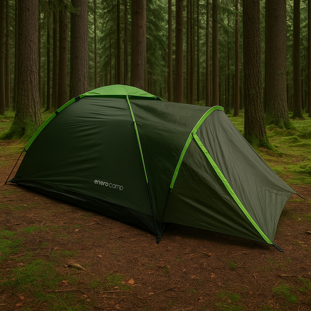 Cort camping 2 persoane cu veranda, impermeabil 3000 mm, 275x150x105 cm, verde [9]