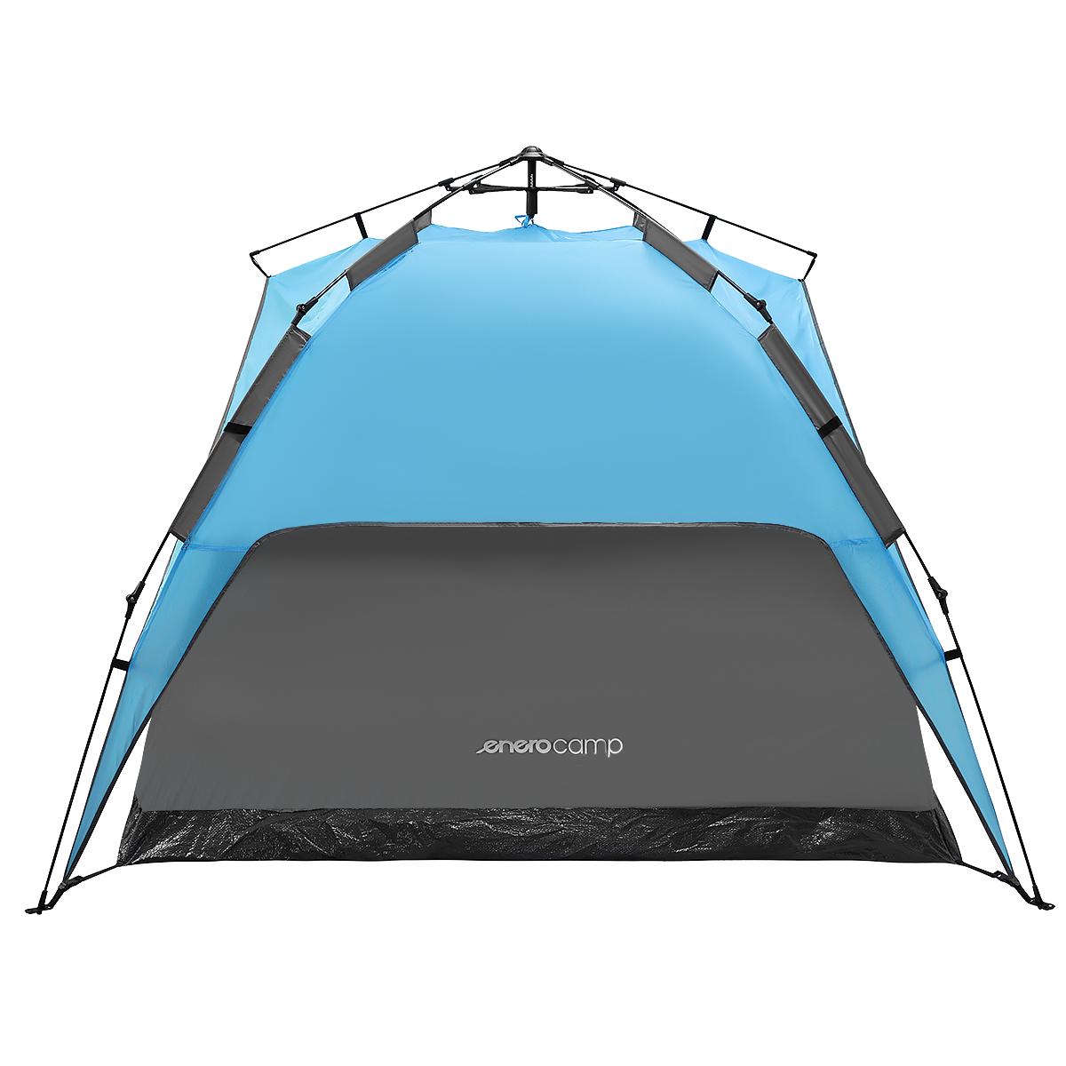 Cort camping 3 persoane, automat cu sistem pop-up, 2 intrari, 2000 mm, 210x180x140 cm, albastru [2]