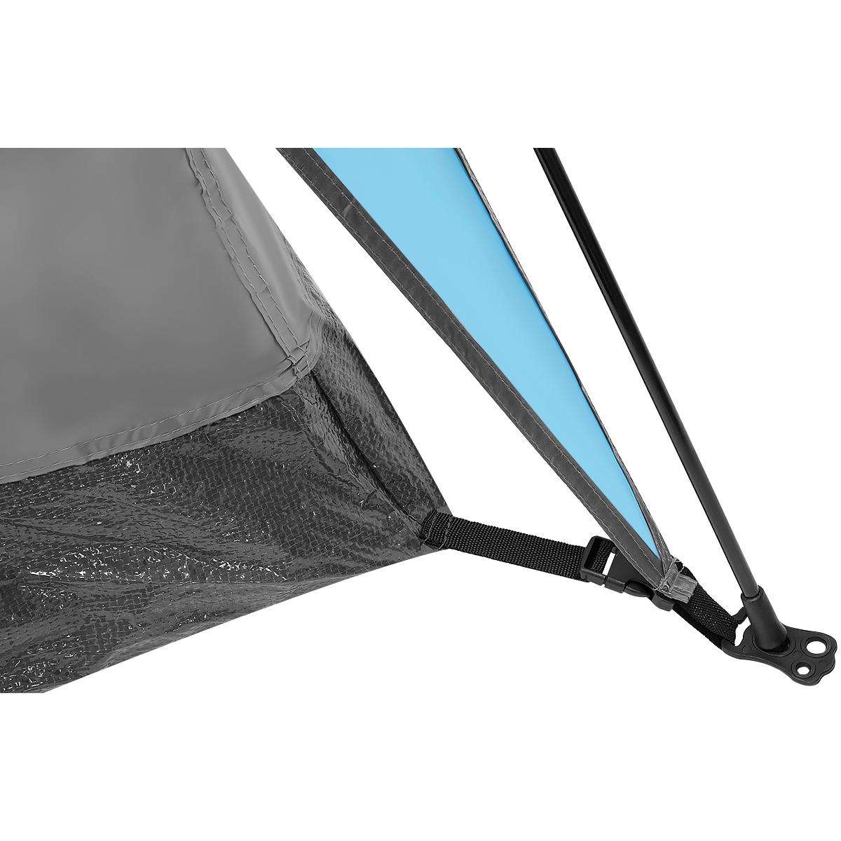 Cort camping 3 persoane, automat cu sistem pop-up, 2 intrari, 2000 mm, 210x180x140 cm, albastru [4]