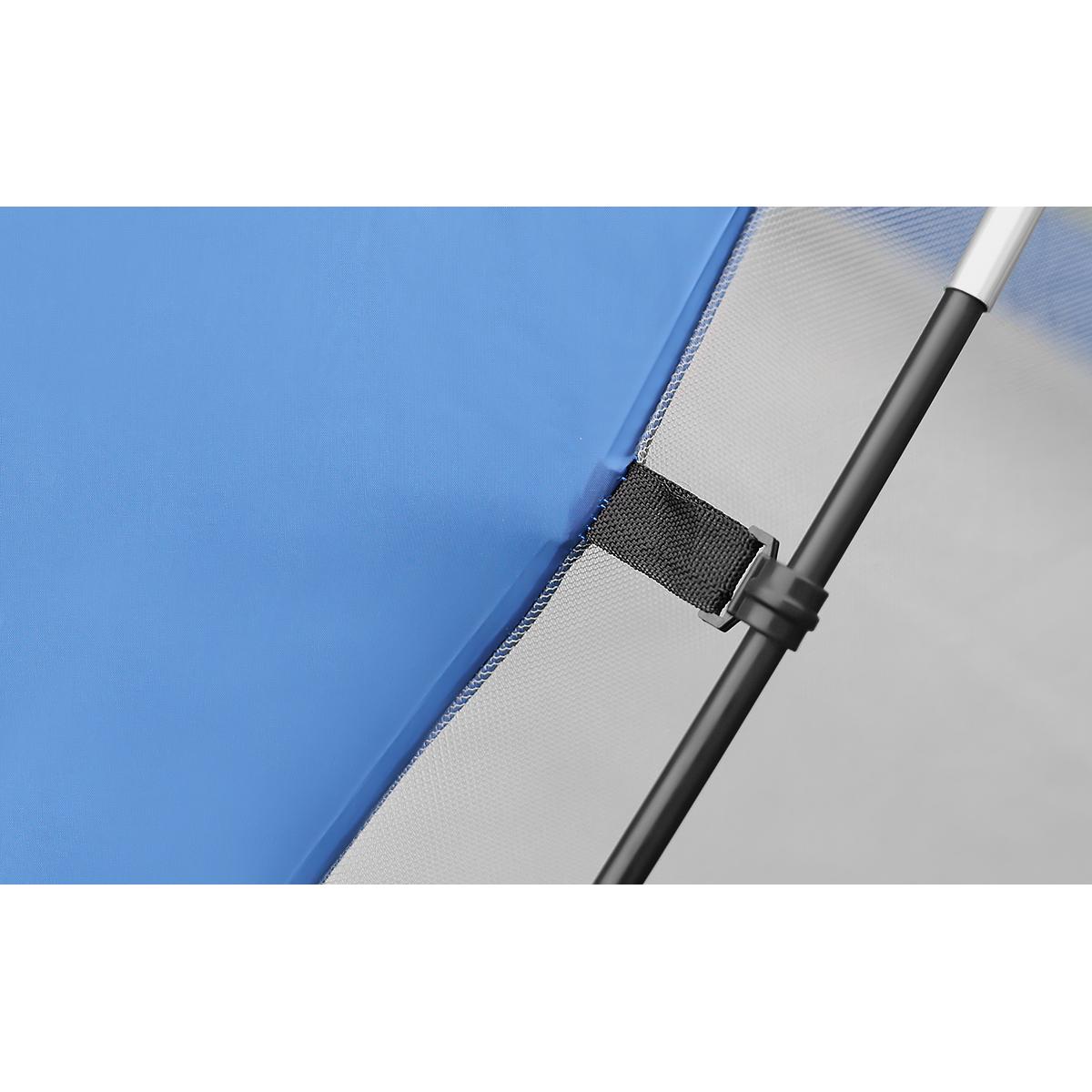 Cort plaja pentru 4 persoane, cu podea, protectie UV, 273x195x177 cm, albastru [11]