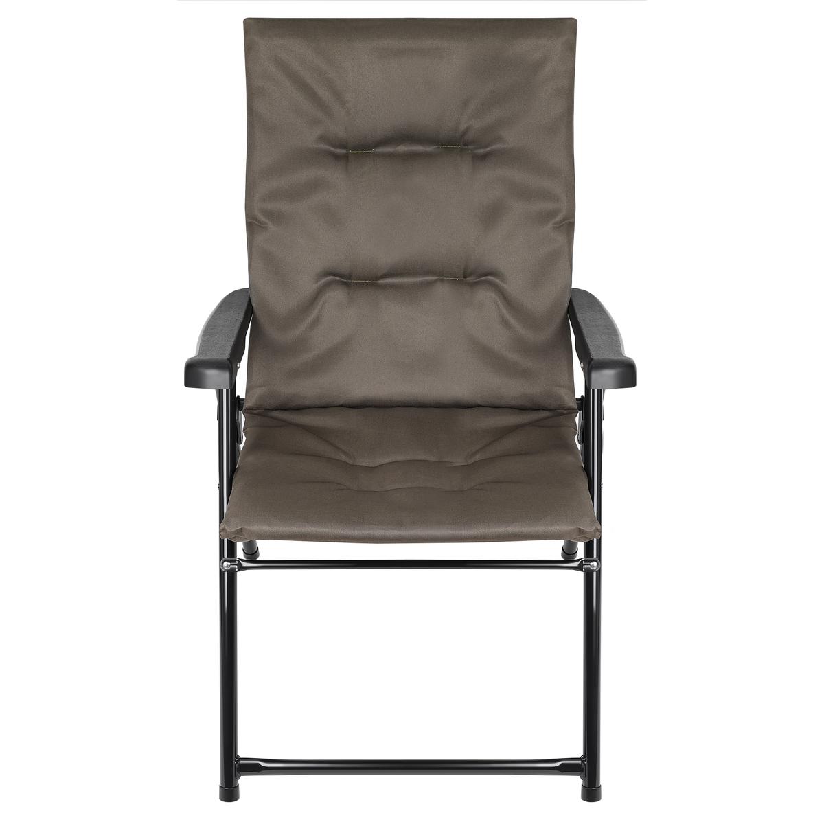 Scaun pliabil de gradina cu perna, structura metalica, 59x66x90 cm, maro [3]