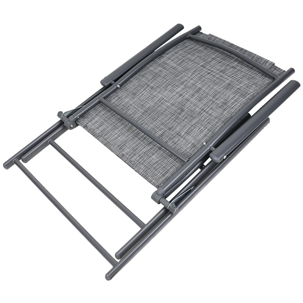 Set 2 scaune reglabile de gradina cu tetiera, textilene si cadru metalic, 57x68x106 cm, gri [2]