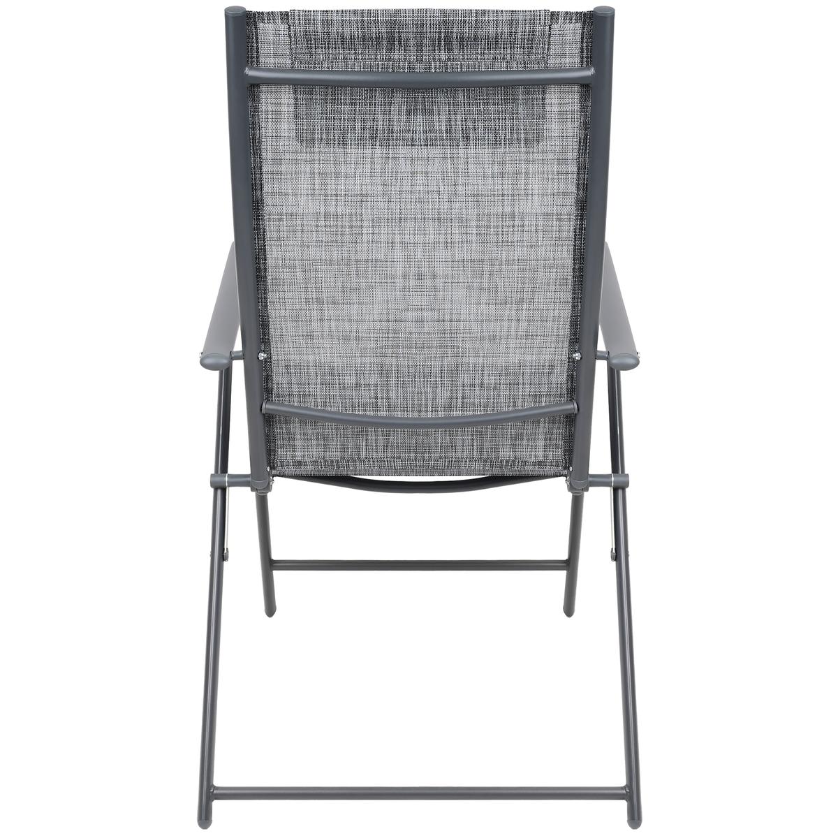 Set 2 scaune reglabile de gradina cu tetiera, textilene si cadru metalic, 57x68x106 cm, gri [10]