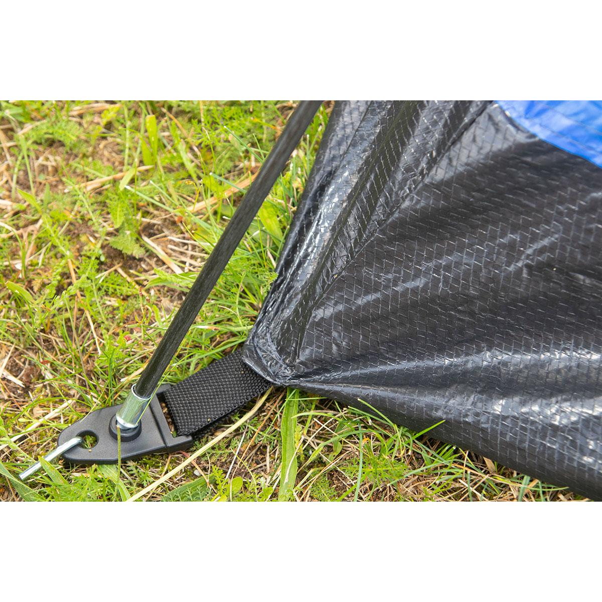 Cort usor de camping 2 persoane, cu plasa tantari, 200x120x100 cm, albastru [7]