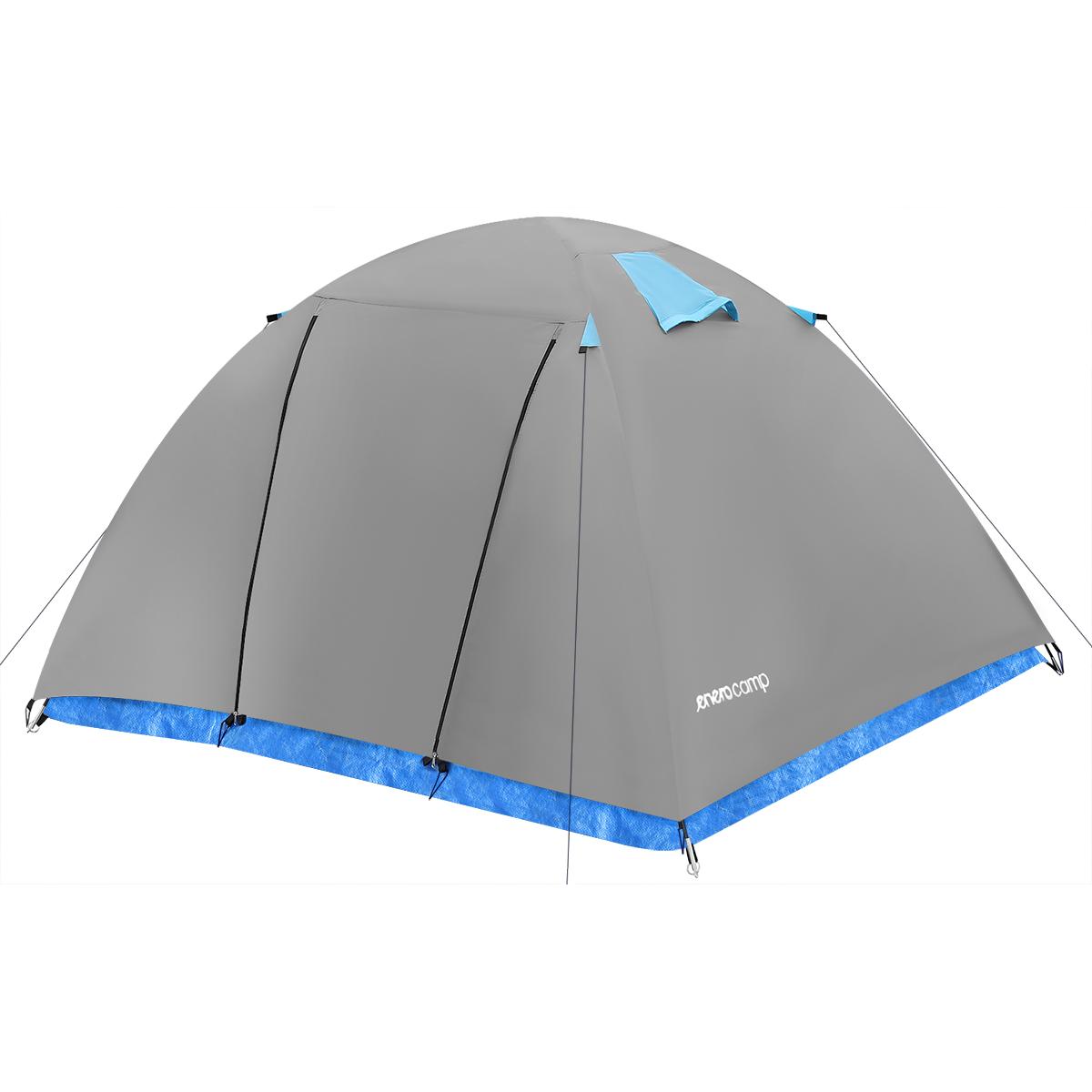 Cort camping iglu, 4 persoane, impermeabil, plasa anti-insecte, 240x210x130 cm, gri [4]