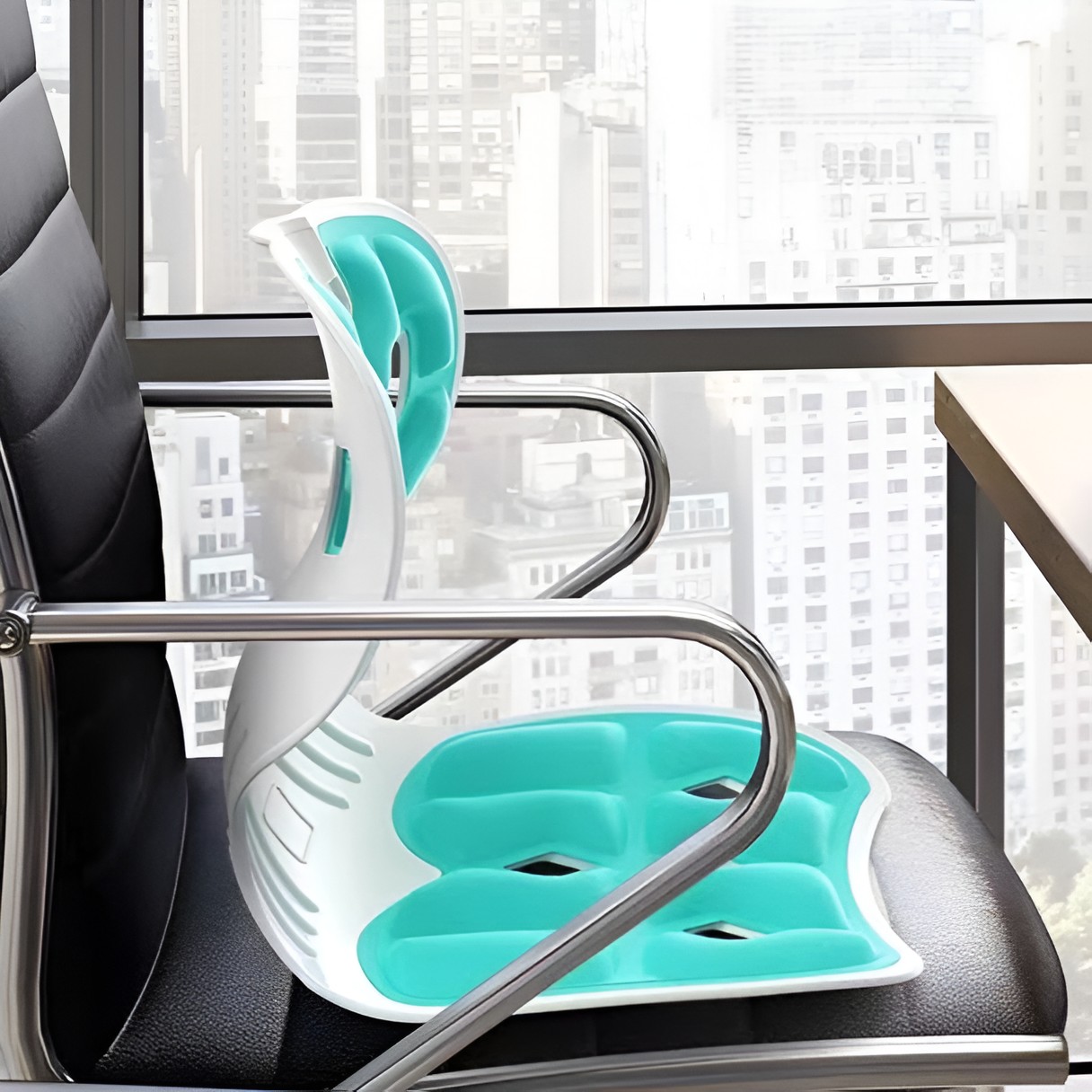 Suport pentru Scaun, , pentru Corectarea Posturii, Portabil, Ergonomic, Ameliorare Durere, Respirabil, 32x29x28 cm, Marime S, Verde [3]