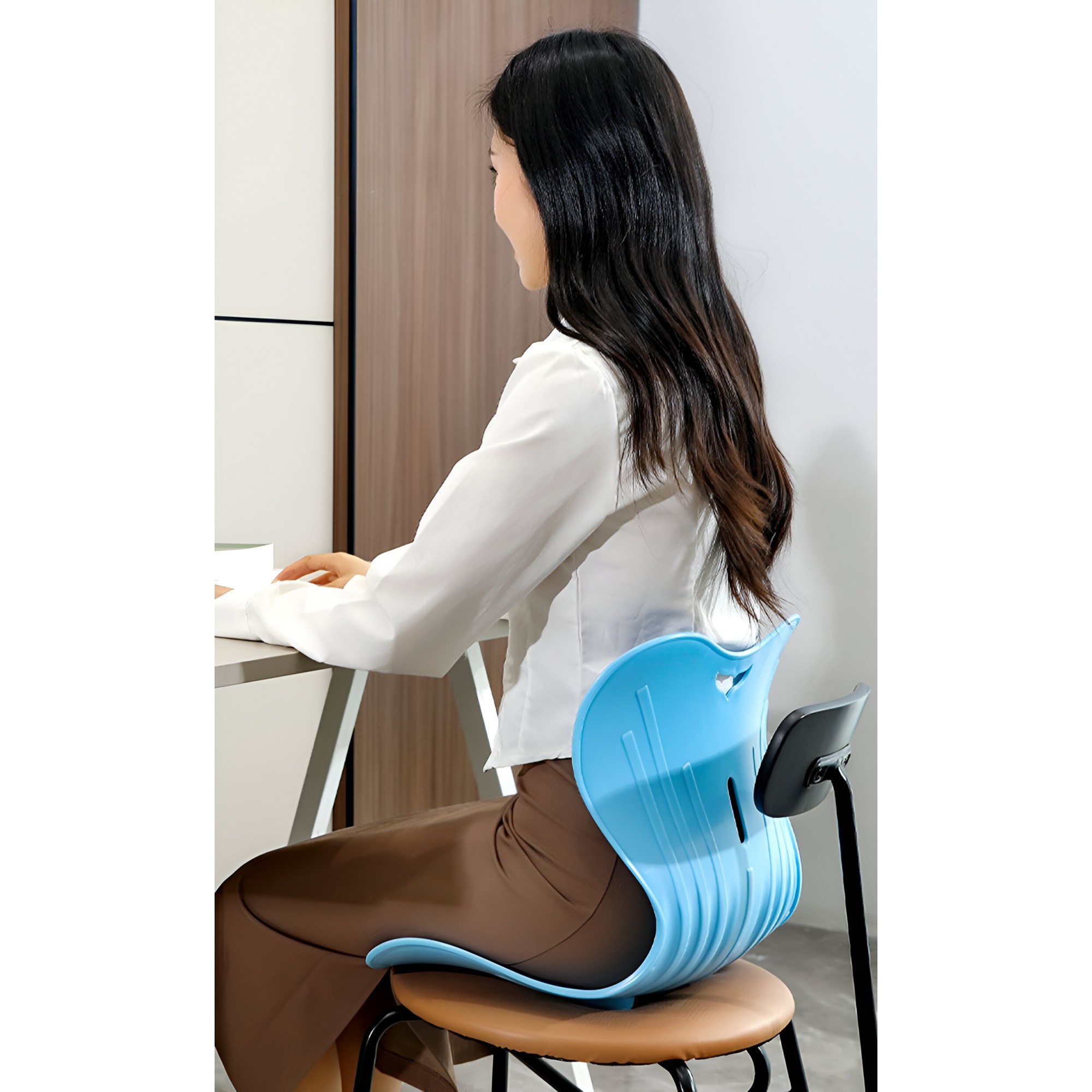 Suport pentru Scaun, , pentru Corectarea Posturii, Portabil, Ergonomic, Ameliorare Durere, Respirabil, 32x29x28 cm, Marime S, Verde [5]