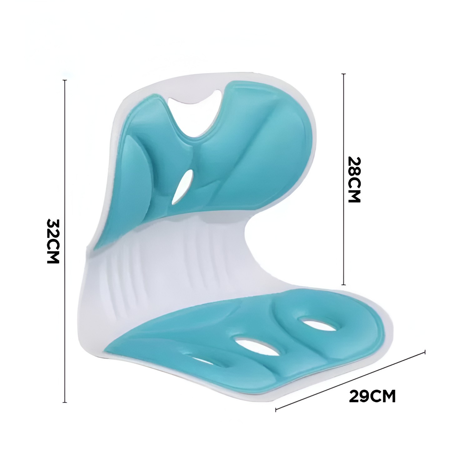 Suport pentru Scaun, , pentru Corectarea Posturii, Portabil, Ergonomic, Ameliorare Durere, Respirabil, 32x29x28 cm, Marime S, Verde [2]