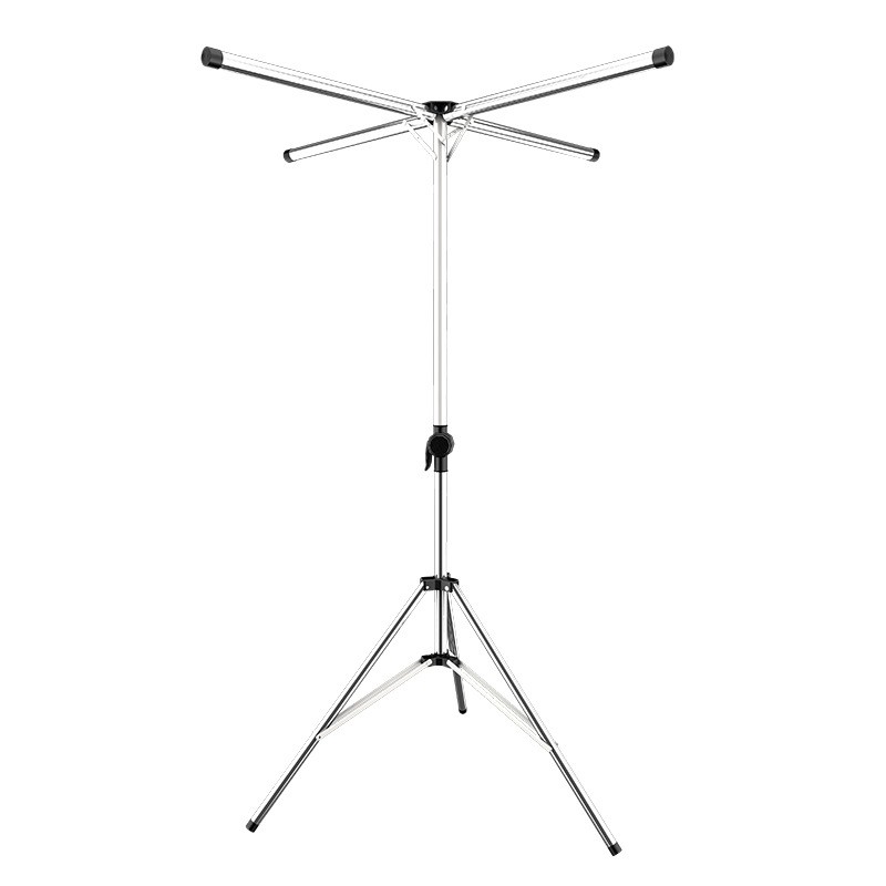 Uscatoare si Standere Haine - Uscator de Rufe, , Pliabil, Telescopic, 4 Brate, din Otel Inoxidabil, Rezistent la Vreme Rea, Gri