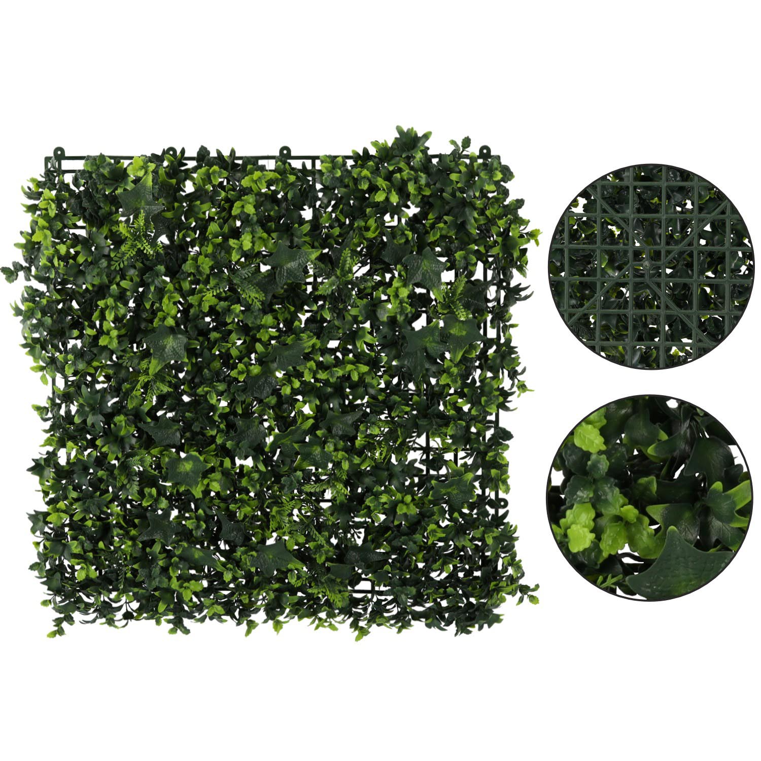 Panou decorativ artificial 50x50 cm, montare pe perete sau gard, iedera, interior/exterior [2]