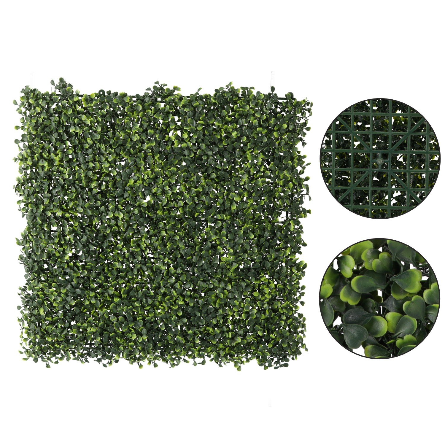 Panou decorativ artificial 50x50 cm, montare pe perete sau gard, buxus mic, interior/exterior [2]