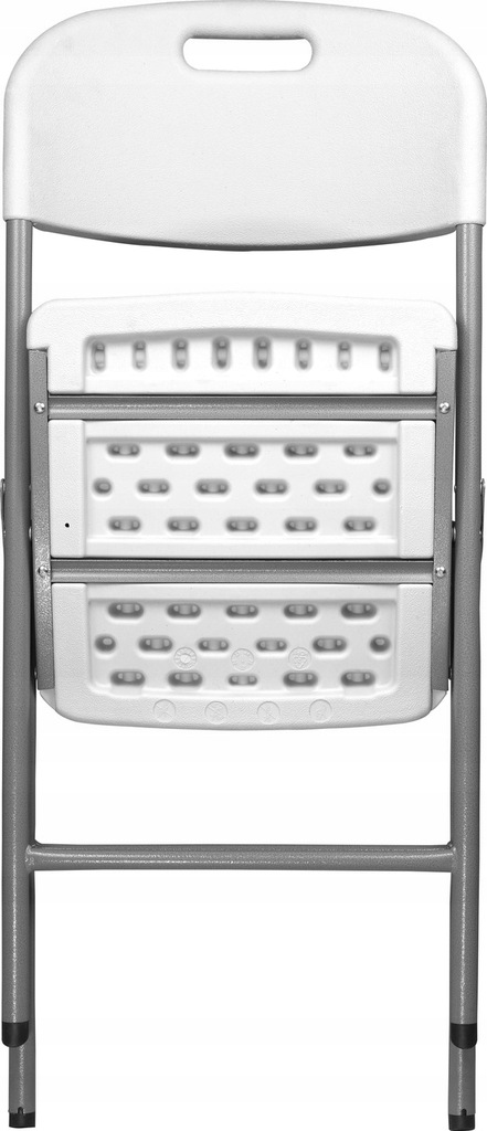 Scaun pliabil 54x46x86 cm, otel si HDPE, antiderapant, alb [6]