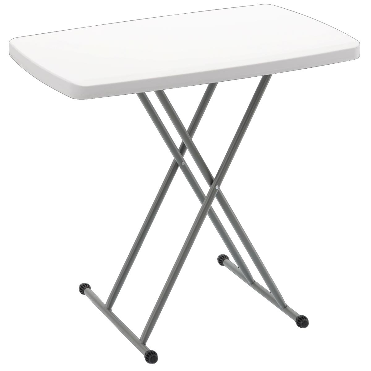 MOBILIER GRADINA - Masa pliabila 76x50 cm, inaltime reglabila 36-71 cm, pentru terasa, gradina sau camping, HDPE alb
