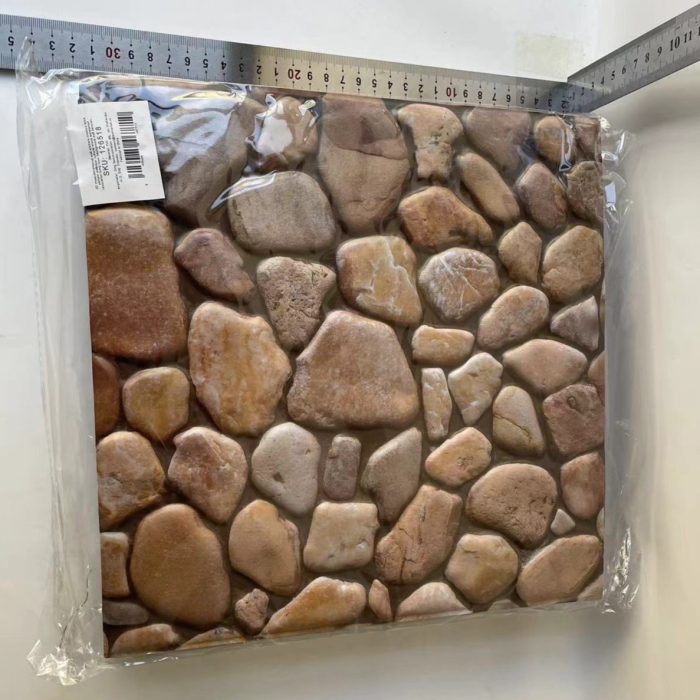 10 x Placi Tapet Autocolant 3D cu Imitatie de Pietre, pentru Perete Bucatarie Sufragerie, Usor de Curatat, Rezistent la Apa, Autoadeziv, 30x30 cm, Maro [2]