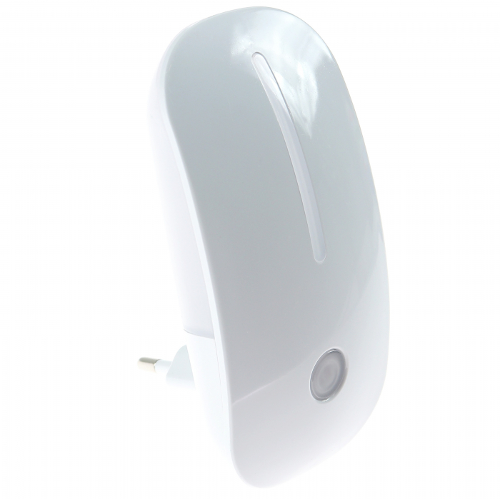 Lampa de Veghe cu Senzor de Lumina, tip Mouse pentru Priza, Lumina Alba, Consum Redus 1W, Universal, Alb [2]