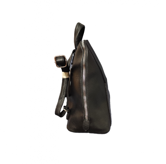 Ghiozdan cu 5 Buzunare si Bretele Ajustabile din Piele Ecologica Negru, Model Deosebit Premium [5]