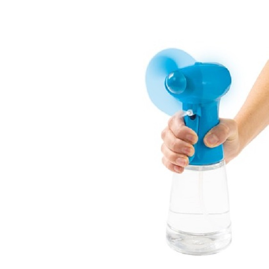 Ventilator de Mana cu Pulverizator de Apa, 350ml, Albastru [2]