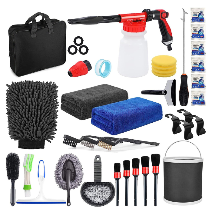 Accesorii pentru Curatare Auto, , Set 35 bucati, Accesorii pentru Detailing Auto, Accesorii pentru Curatare Auto in Interior si Exterior, Multicolor [1]