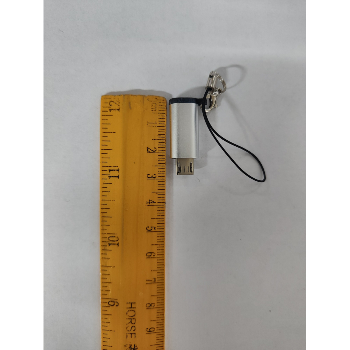 Adaptor Type C (mama) to micro USB (tata) cu Agatatoare Breloc inclusa, Argintiu [2]