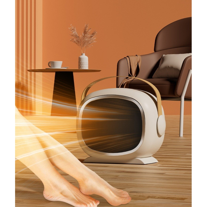 Aeroterma cu Incalzire Ceramica PTC, , din ABS, Oprire Automata, Protectie Supraincalzire, 700/1200W, 220V, 21 x 16 x 11 cm, Alb [3]