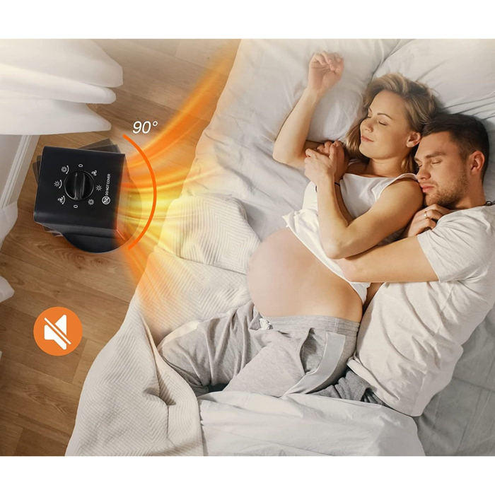 Aeroterma / Radiator , 1200 W, 2 trepte de putere, termostat reglabil, Negru [3]