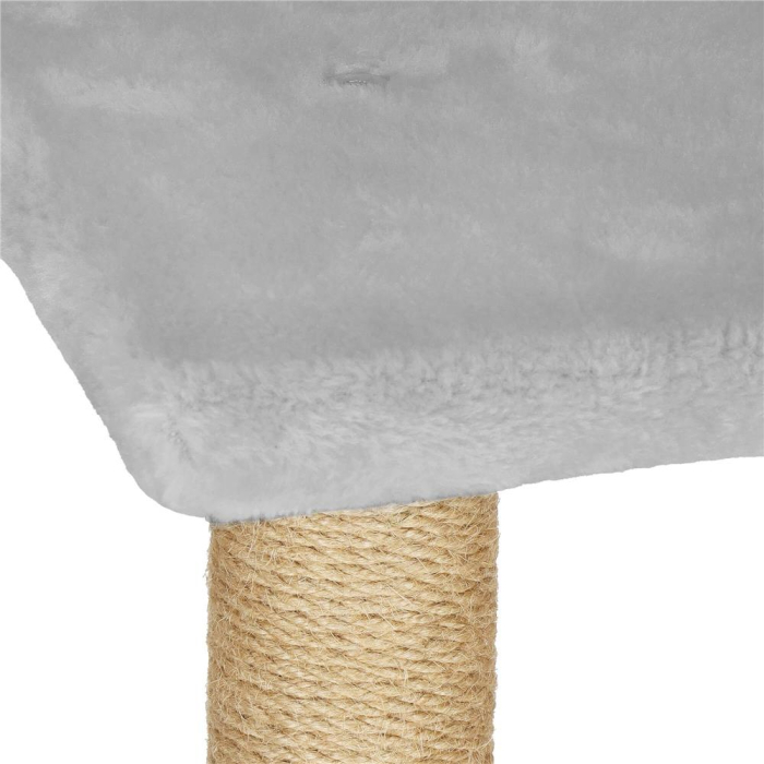 Ansamblu de joaca pentru pisici, cu loc pentru zgariat, ascuns, culcus, soricei, 136cm, gri [13]