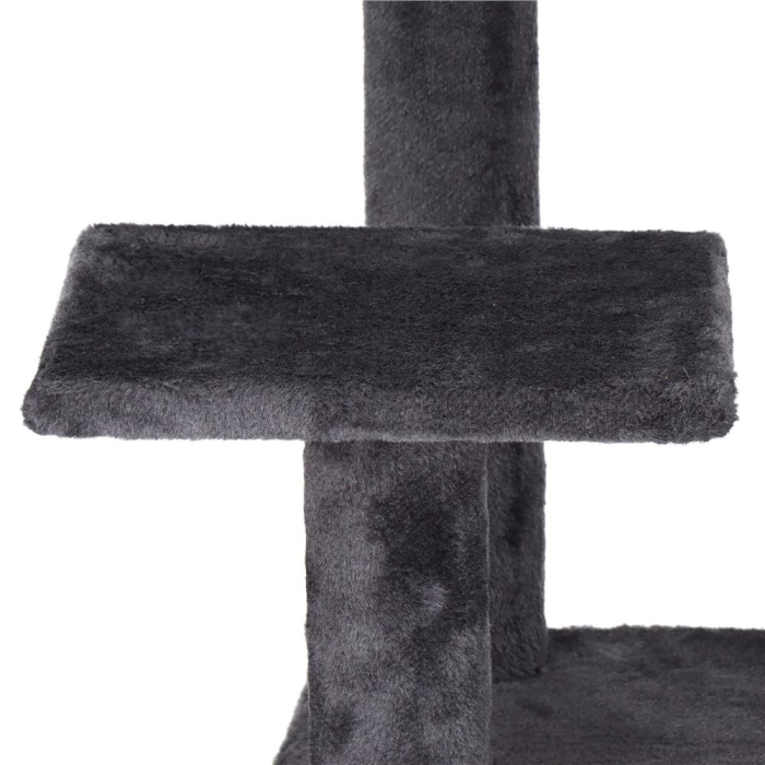 Ansamblu de joaca pentru pisici, cu loc pentru zgariat, hamac, minge, 121cm, grafit [12]