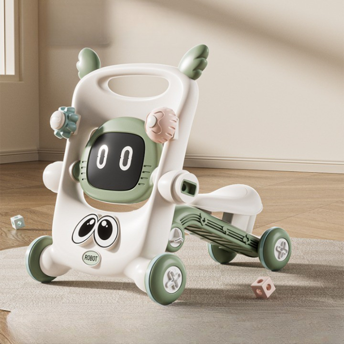 Antemergator pentru Copii 8 in 1, , Multifunctional, cu Maner de Impingere Detasabil, Scuter, Trotineta, Scaun Reglabil, Tavita Detasabila, Stabil, Antiderapant, 4 Roti, 56x44x64cm, 9-12 Luni, Verde [7]