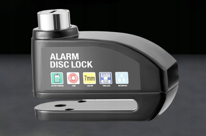 Antifurt cu alarma pentru disc frana bicicleta, impermeabil, sonor puternic 110 db [5]