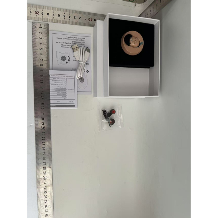 Aparat Auditiv Intraauricular In-Ear, , Amplificator de sunet pentru Auz, Minuscul Design Nou, 14 x 10 x 3.8 cm, 116 gr, Camel [3]